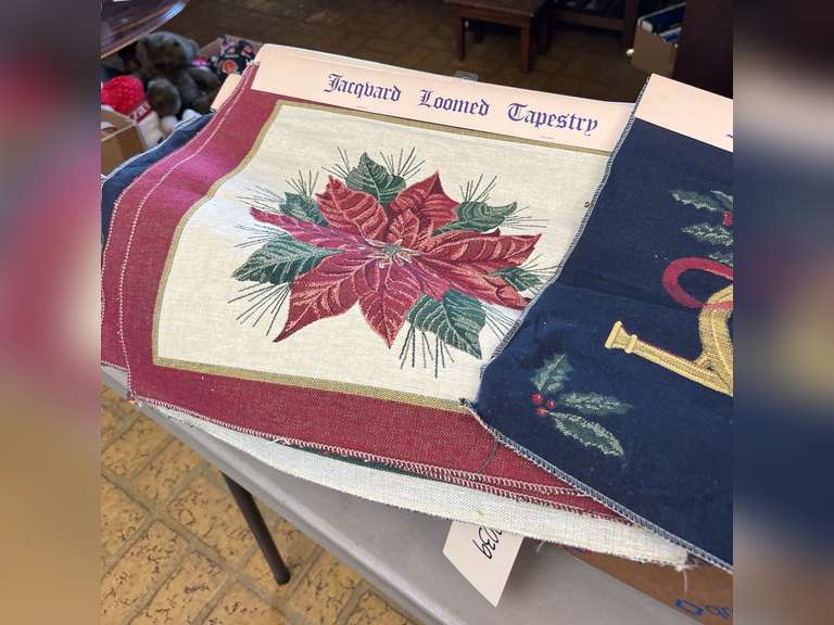 Pattern board, Tapestries and sewing supplies.