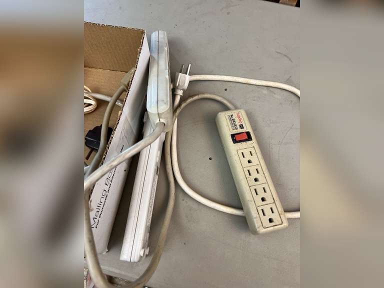 Ext. cords, surge protectors and adapters.