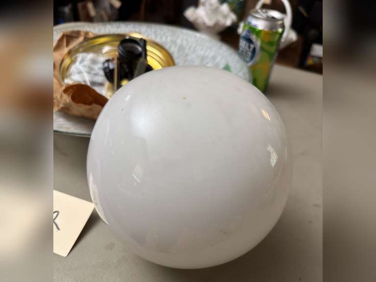 Ceiling, light fixture and two globes