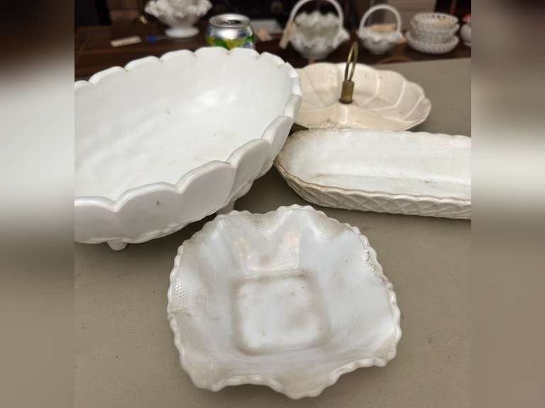White glass bowls