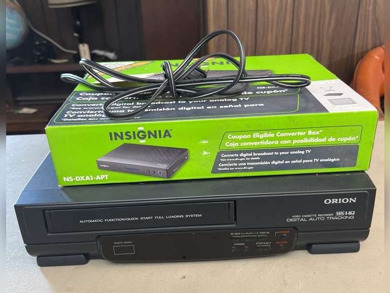 Orion Digital VCR (no remote ) & Insignia Converter Box. Appears new in box.
