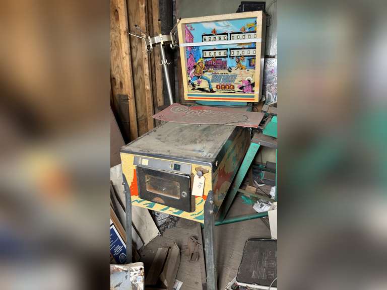 Fast Draw Pinball Machine- Condition Unknown other than what you can see. This item is extremely heavy and has several parts. The buyer is fully responsible for bringing their own manpower and equipment to load; we will not have staff to help.