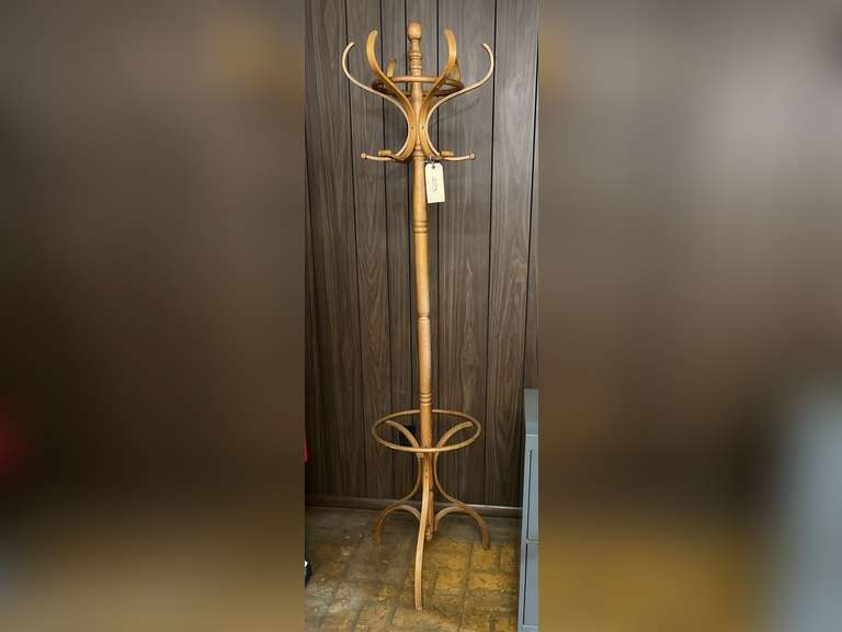 Coat, hat and umbrella rack, 71” tall x 16”d.