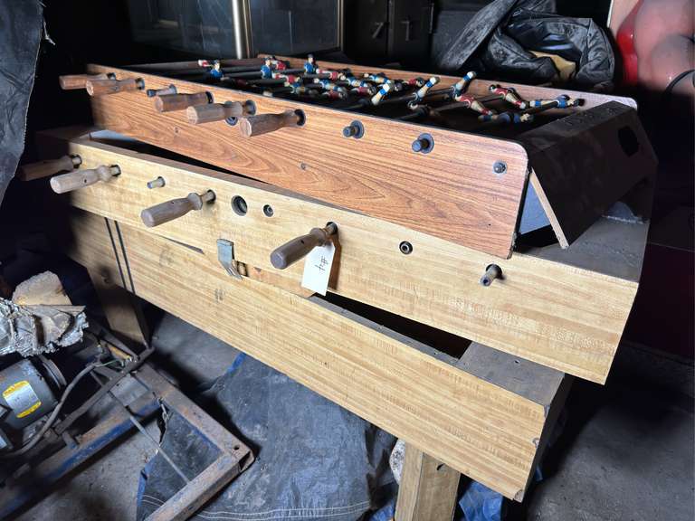 Foosball Table and Parts- Condition Unknown other than what you can see. This item is extremely heavy and has several parts. The buyer is fully responsible for bringing their own manpower and equipment to load; we will not have staff to help.