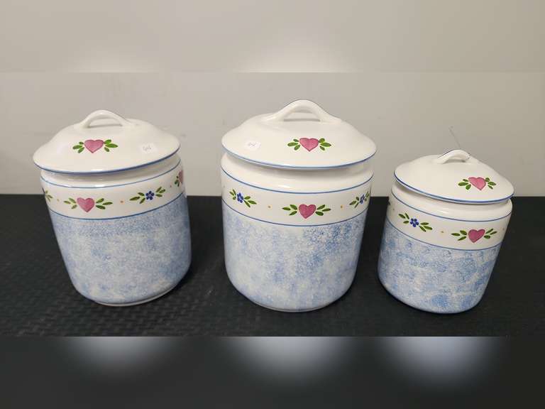 3 Piece canister set marked R.B. Bernarda & Lazarus