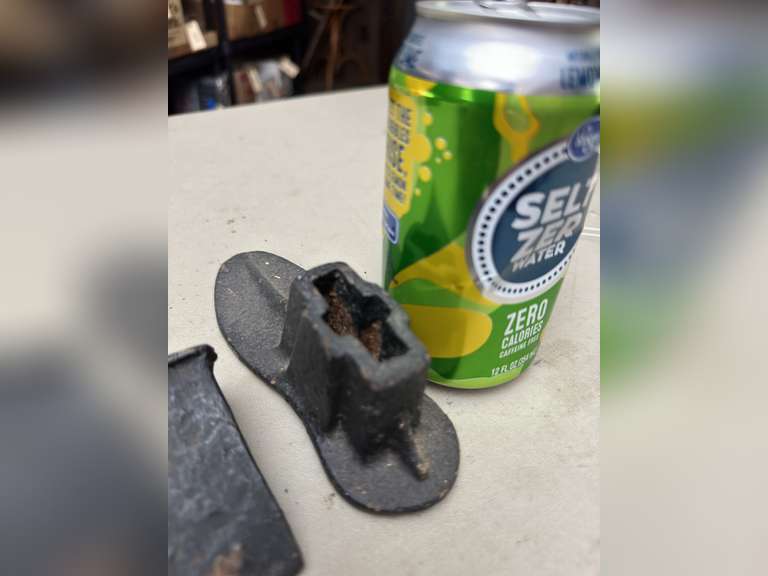 Child’s size shoe last form and cast iron wedge