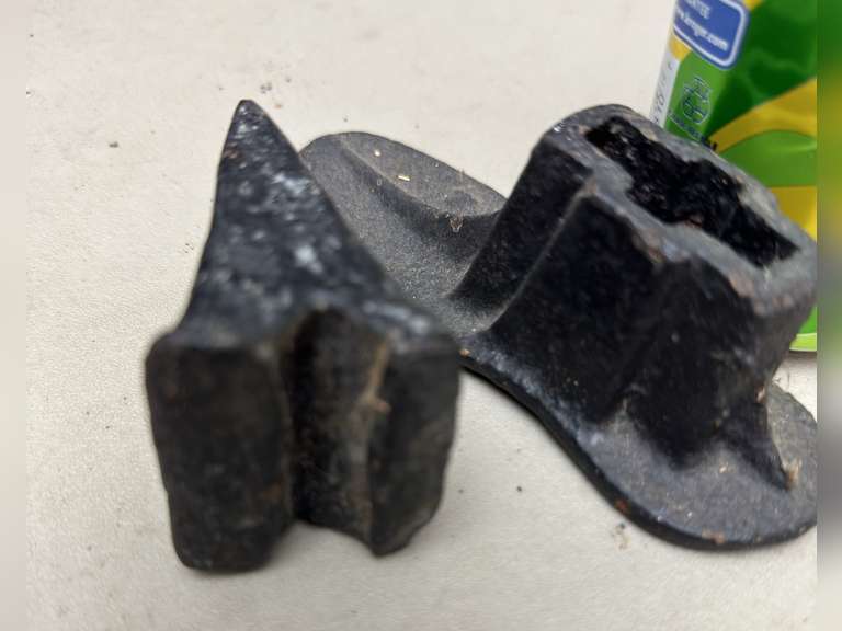 Child’s size shoe last form and cast iron wedge