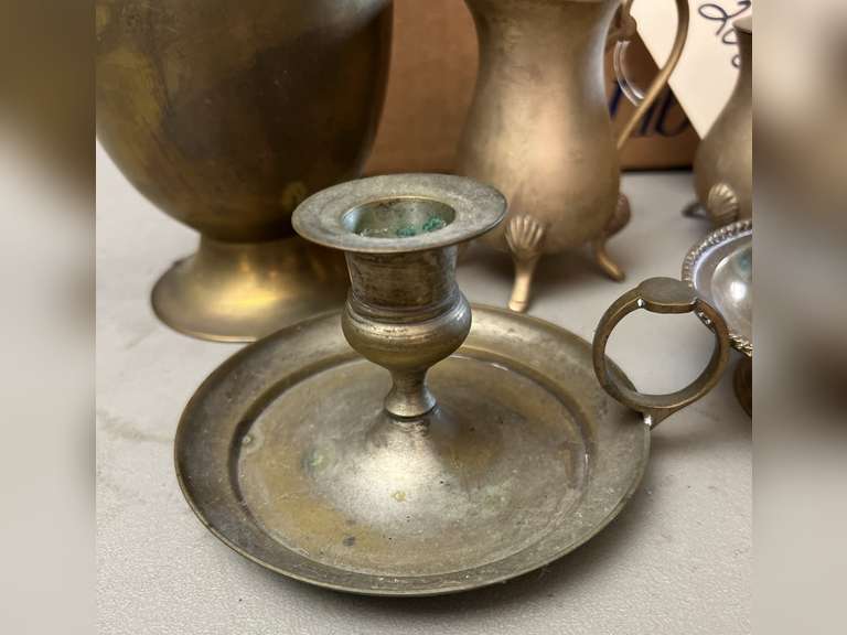 Decorative brass items.