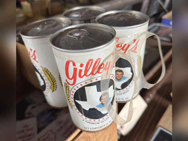 Gilley’s beer cans (empty) and napkins Northern Kentucky Auction, LLC