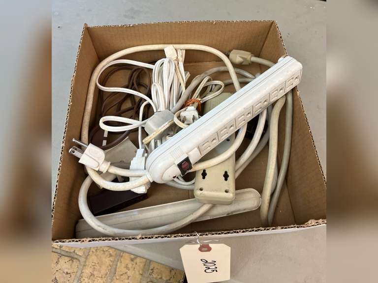 Ext. cords, surge protectors and adapters.