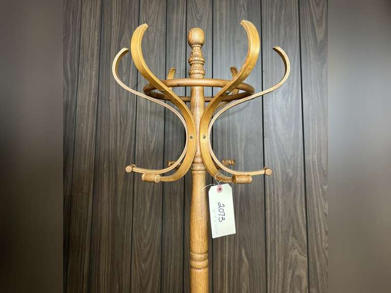 Coat, hat and umbrella rack, 71” tall x 16”d.