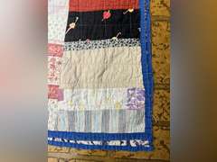 Vintage quilt with feather pillow. Quilt is 82” x 76”.