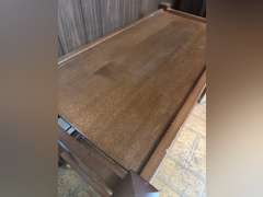 Rolling table, 20 1/2 inches tall by 31 1/2 inches wide by 15 1/4 inches deep