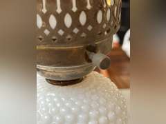 Hale milk glass lamp, 15 inches tall, did not test