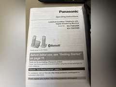 Unidentified cordless telephone in unopened box and Panasonic Link2Cell Cordless phone w/answering machine and 2 additional handsets.