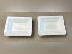 Napco pedestal milk glass dish, footed milk glass and other pieces. See photos.