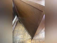 Glass front bookcase, 35 1/2 inches tall by 35 1/2 inches wide by 12 inches deep