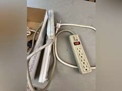 Ext. cords, surge protectors and adapters.
