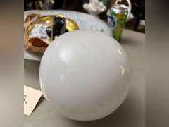 Ceiling, light fixture and two globes