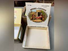 Various cigar/tobacco boxes.