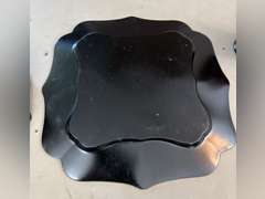 Luminary Noir plate & bowl. Cranberry glass.
