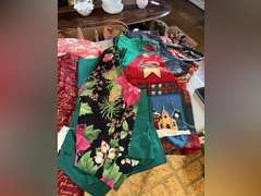 Fabric bags, plate storage covers and holiday vests.