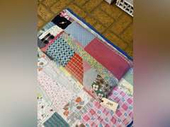 Vintage quilt with feather pillow. Quilt is 82” x 76”.
