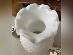 Hale milk glass lamp, 15 inches tall, did not test