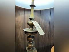 Possibly brass table lamp 34” tall. Works.