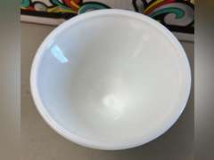 Napco pedestal milk glass dish, footed milk glass and other pieces. See photos.