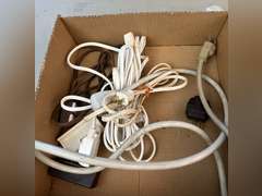 Ext. cords, surge protectors and adapters.