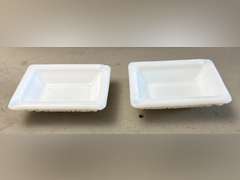 Napco pedestal milk glass dish, footed milk glass and other pieces. See photos.