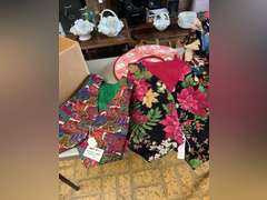 Fabric bags, plate storage covers and holiday vests.