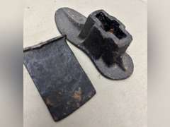 Child’s size shoe last form and cast iron wedge