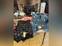 Fabric bags, plate storage covers and holiday vests.