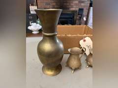 Decorative brass items.