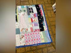 Vintage quilt with feather pillow. Quilt is 82” x 76”.