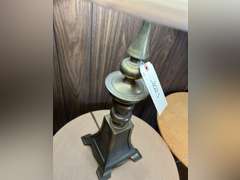 Possibly brass table lamp 34” tall. Works.