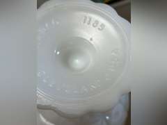 Napco pedestal milk glass dish, footed milk glass and other pieces. See photos.