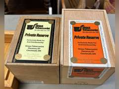 Various cigar/tobacco boxes.