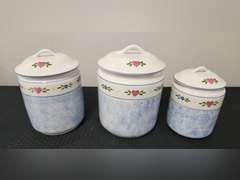 3 Piece canister set marked R.B. Bernarda & Lazarus