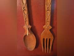 Fork and Spoon Wall Hanging - 39" and 41"