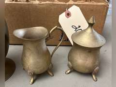 Decorative brass items.