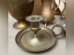 Decorative brass items.