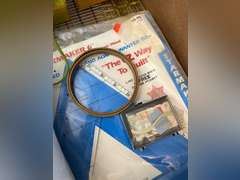 Pattern board, Tapestries and sewing supplies.