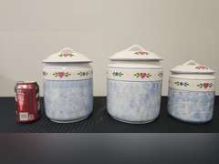 3 Piece canister set marked R.B. Bernarda & Lazarus