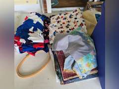 Fabric,  blanket, crochet items, etc