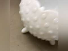 Napco pedestal milk glass dish, footed milk glass and other pieces. See photos.