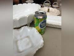 White glass bowls