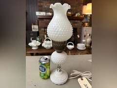 Hale milk glass lamp, 15 inches tall, did not test